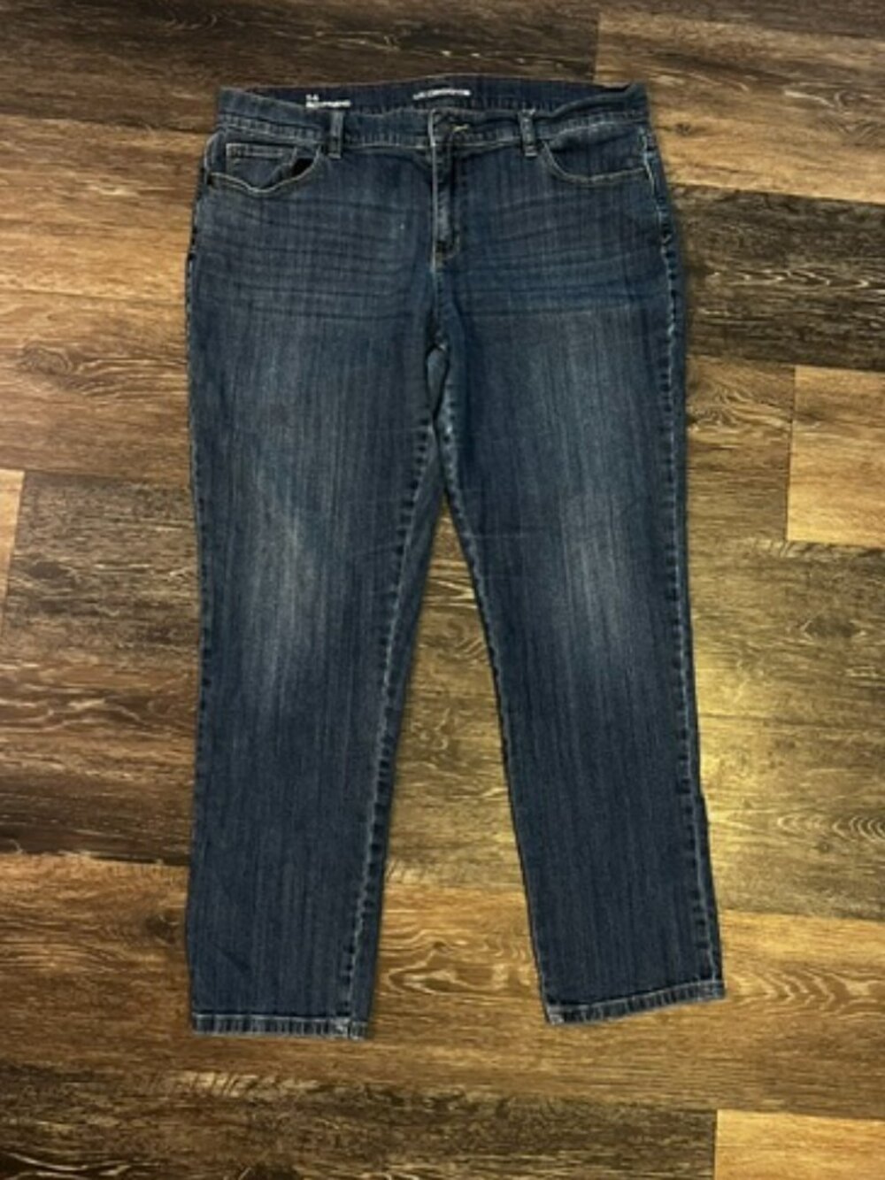 Women's Liz Claiborne Boyfriend Skinny Blue Jeans, Size 14, Ex C